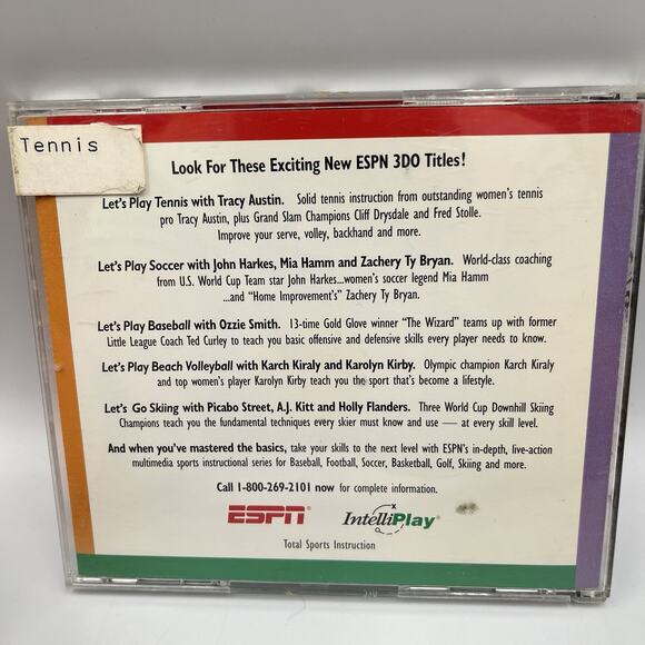 ESPN Let's Play Tennis User Manual CD-ROM PC by IntelliPlay - Picture 2 of 8